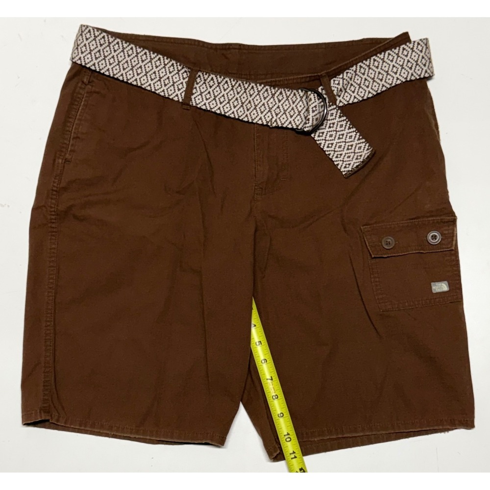 The North Face Brown Cotton Ripstop Cargo Shorts with Belt‎ Women's 16 38x10